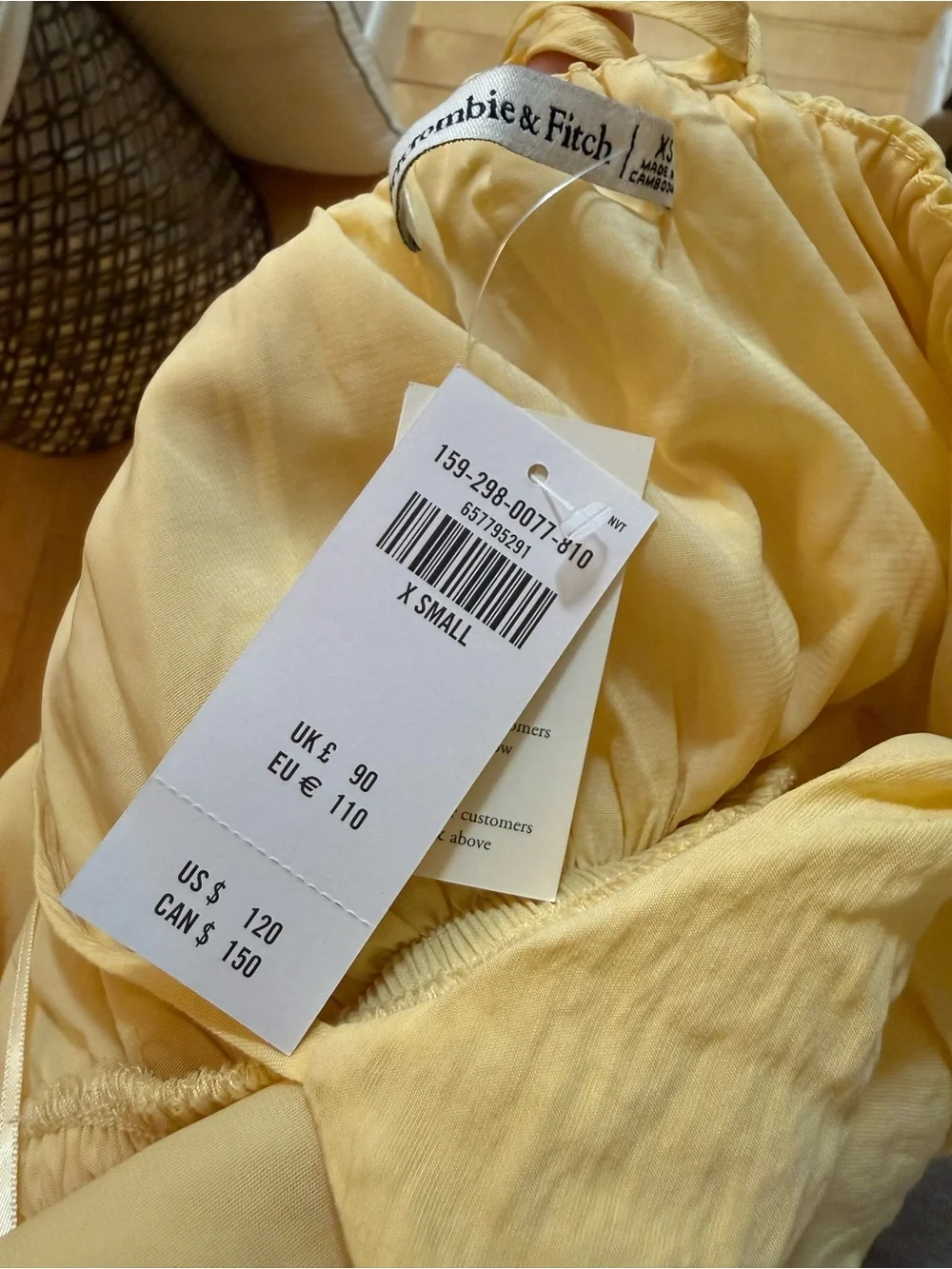 ✨NWT Viral Abercrombie Yellow Tiered Maxi Dress XS✨